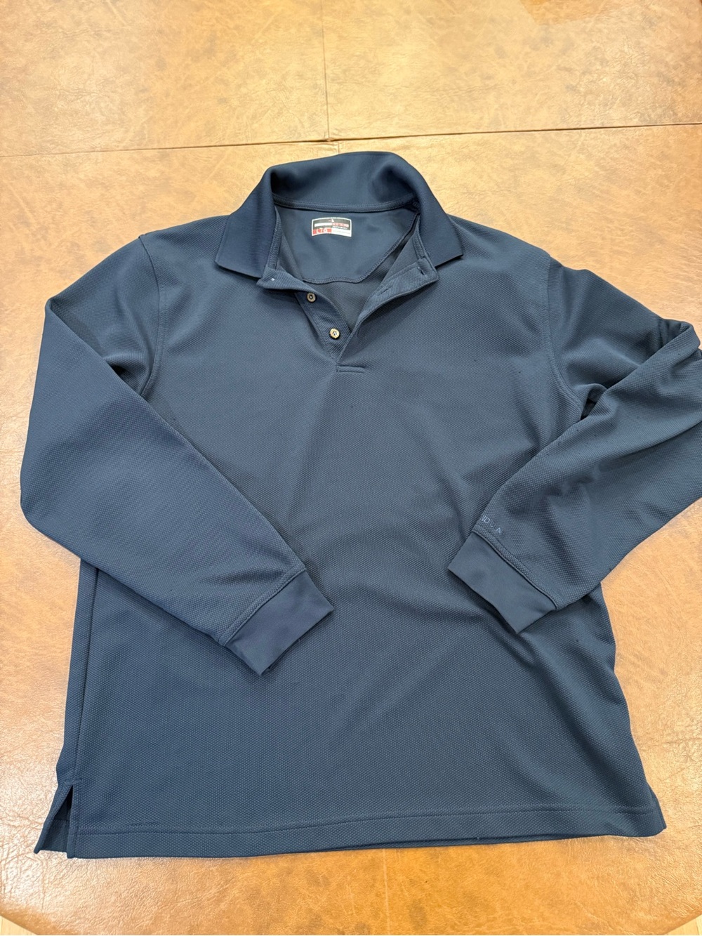 Grand Slam Navy Long Sleeve Polo Performance Golf Cotton Size Large
